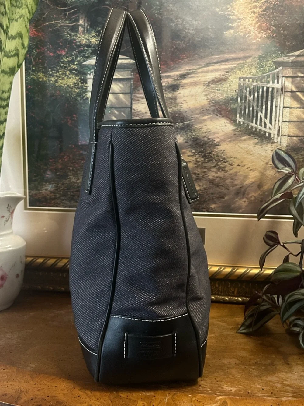 Vintage Coach Y2K Denim Small Tote - Picture 4 of 16